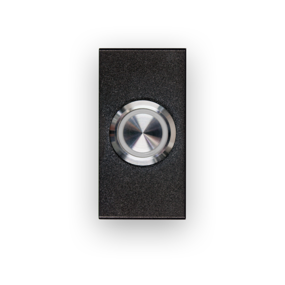 1× roestvrijstalen drukknop met blauwe LED-ring