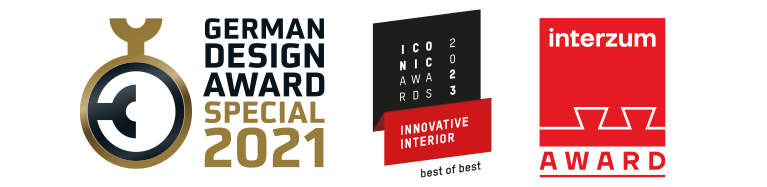 Ausgezeichnete Produkte und Innovationen Logos von Awards