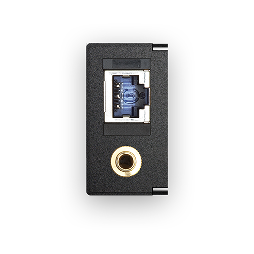 Audio-Anschlussbuchse 3,5 mm mit Cat. 6-Datenbuchse