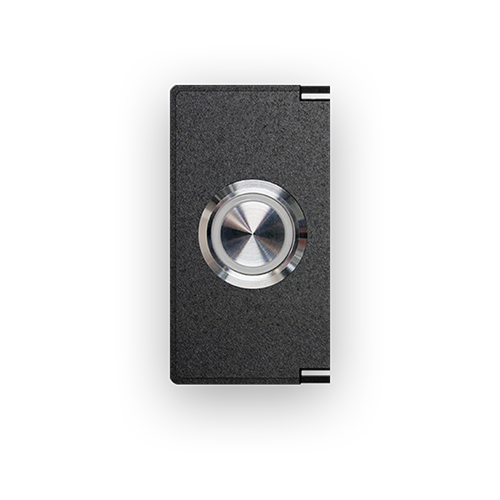 Stainless steel pushbutton with blue LED ring