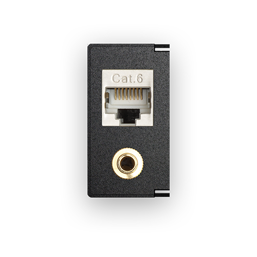 Audio-Connector 3.5 mm with Cat.6-Data socket
