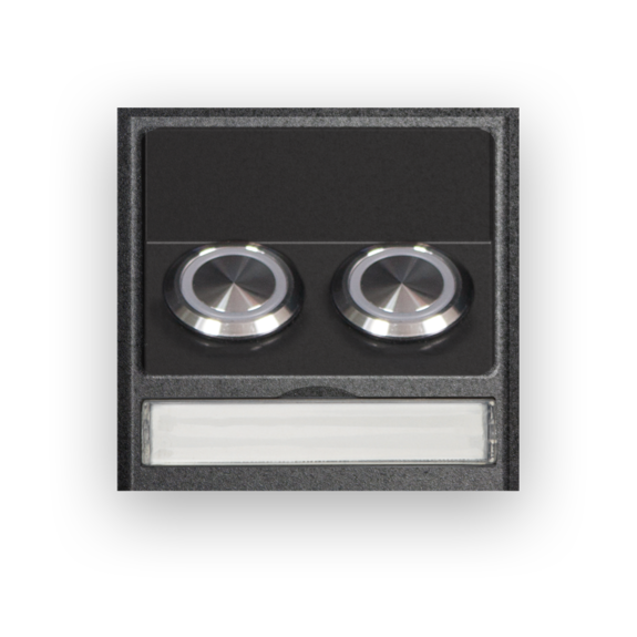 2× bouton poussoir inox avec anneau LED bleu, Sortie inclinée