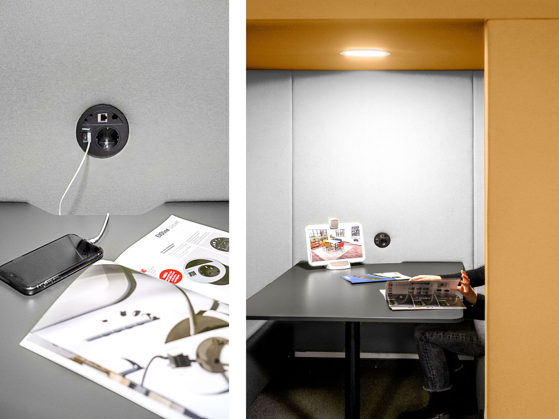 Modulare Steckdosensystem Circle80 mit Strom- und Datenanschluss