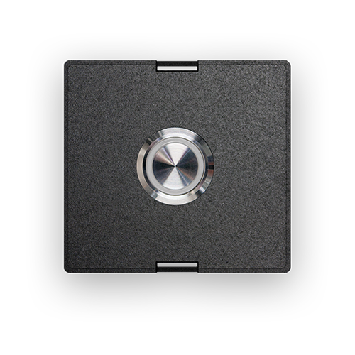 Stainless steel pushbutton with blue LED ring