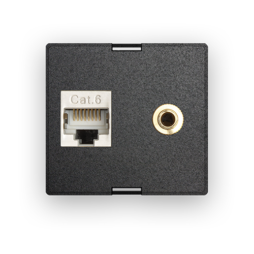 Audio-aansluiting 3,5 mm met cat. 6-gegevensaansluiting