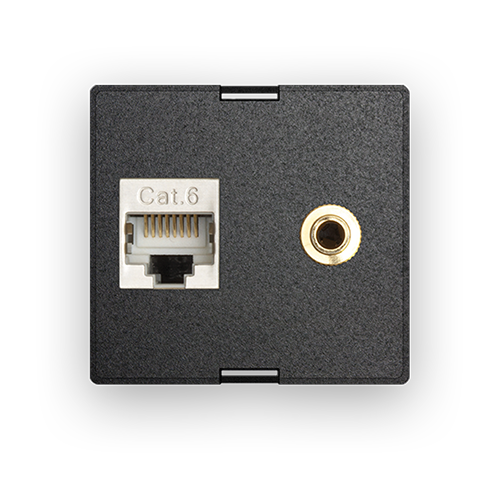 Audio-Connector 3.5 mm with Cat.6-Data socket